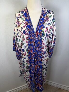 Democracy Floral Rayon Kimono Duster - Size L/XL